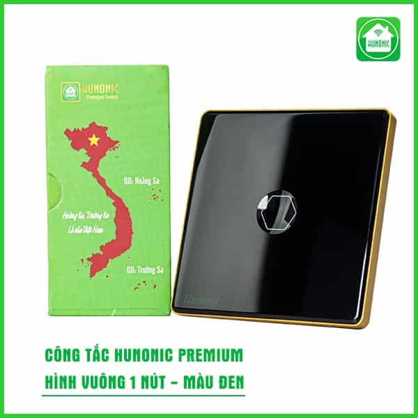 Công Tắc Cảm Ứng Hunonic BLE Premium Hình Vuông 1 Nút