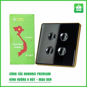 Công Tắc Cảm Ứng Hunonic BLE Premium Hình Vuông 4 Nút