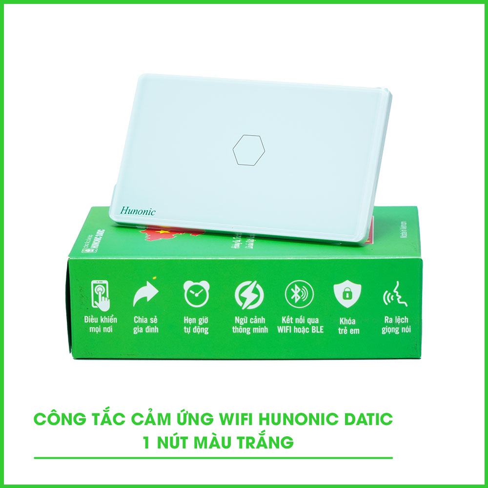 Công Tắc Cảm Ứng 1 Nút Wifi Hunonic Datic